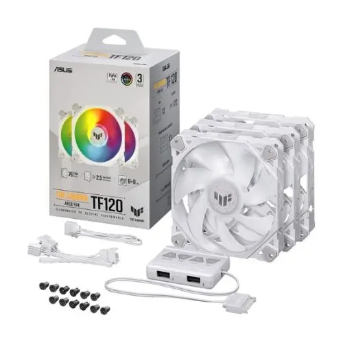 PACK FAN ASUS TUF GAMING 3 X FAN TF120A1R WITH CONTROLLER WHITE